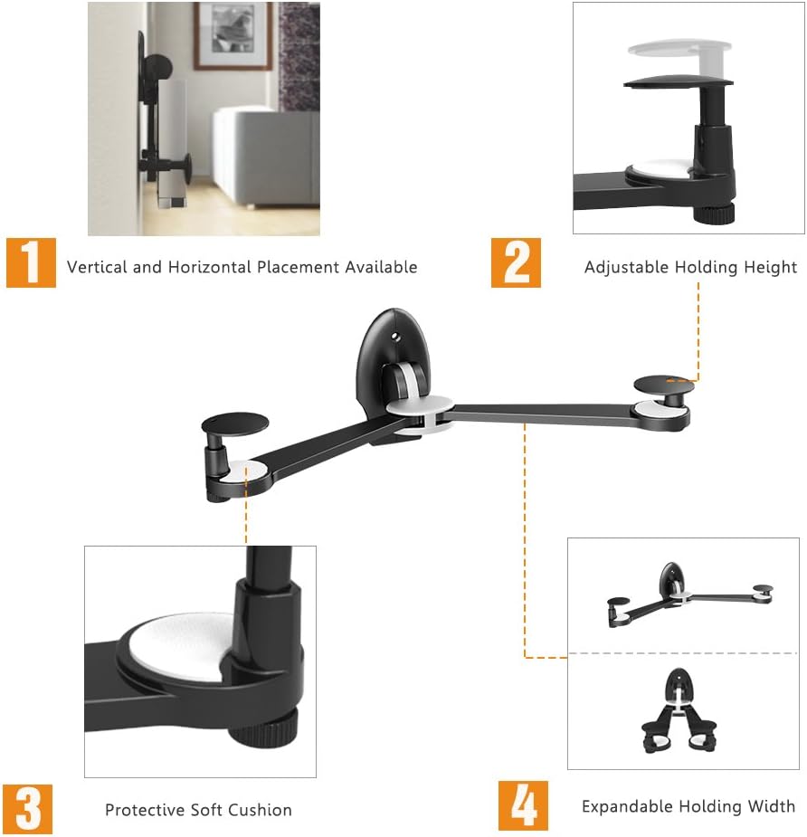 VonHaus wall shelf, wall bracket for DVD player/PS4/cable boxes, black