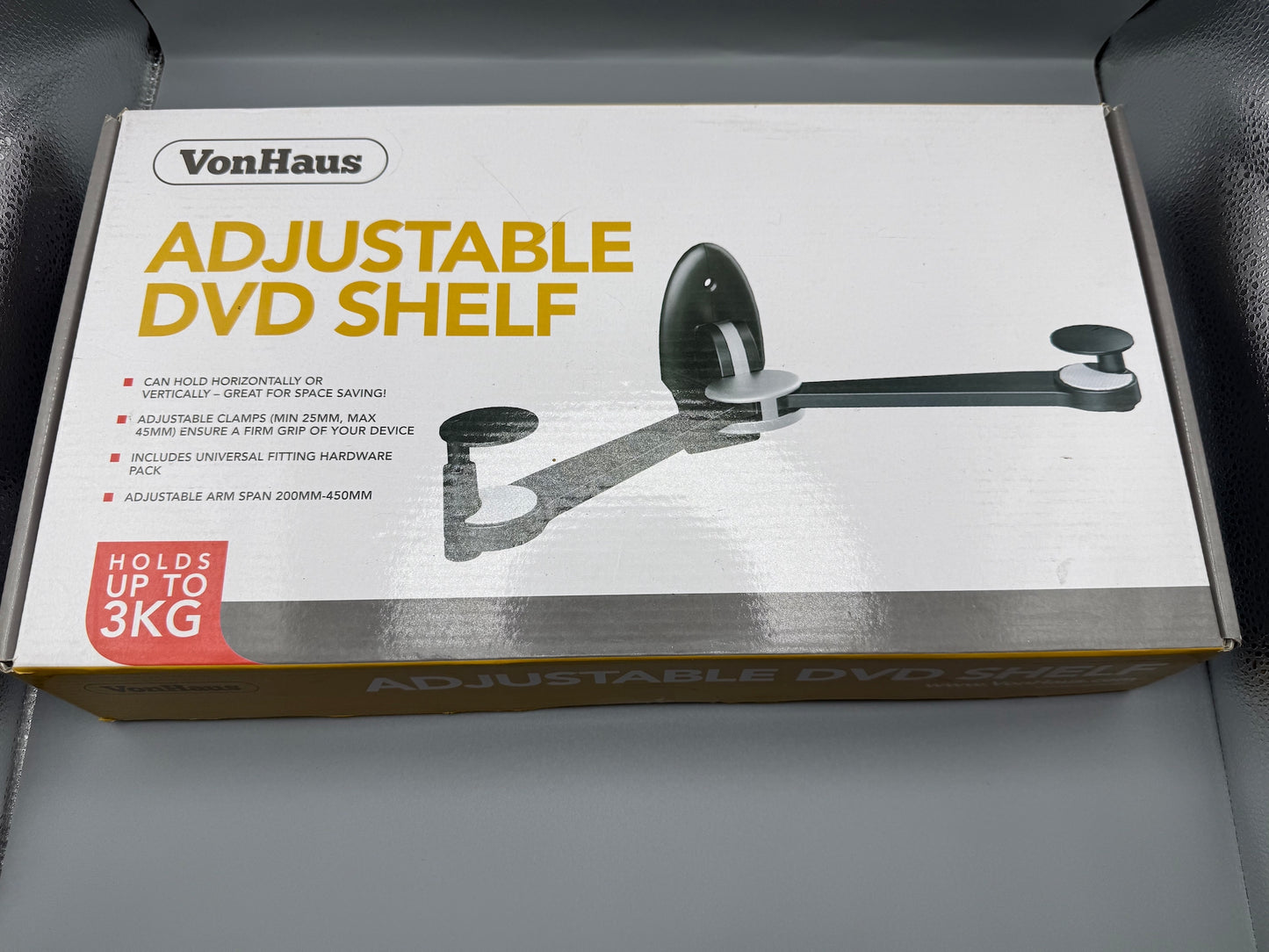VonHaus wall shelf, wall bracket for DVD player/PS4/cable boxes, black