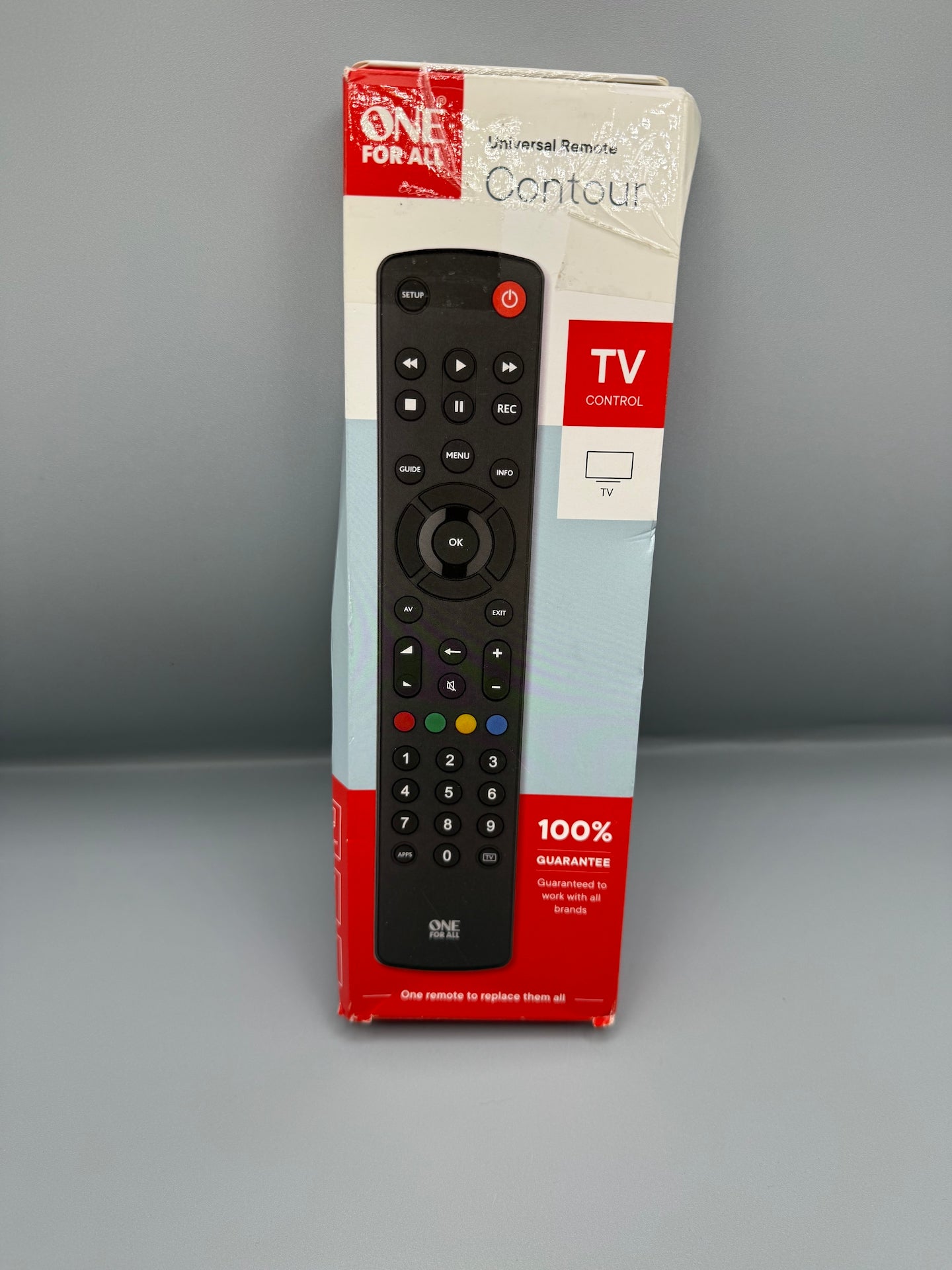 One For All URC1210 Contour Universal Control of TV/Smart TV, Black