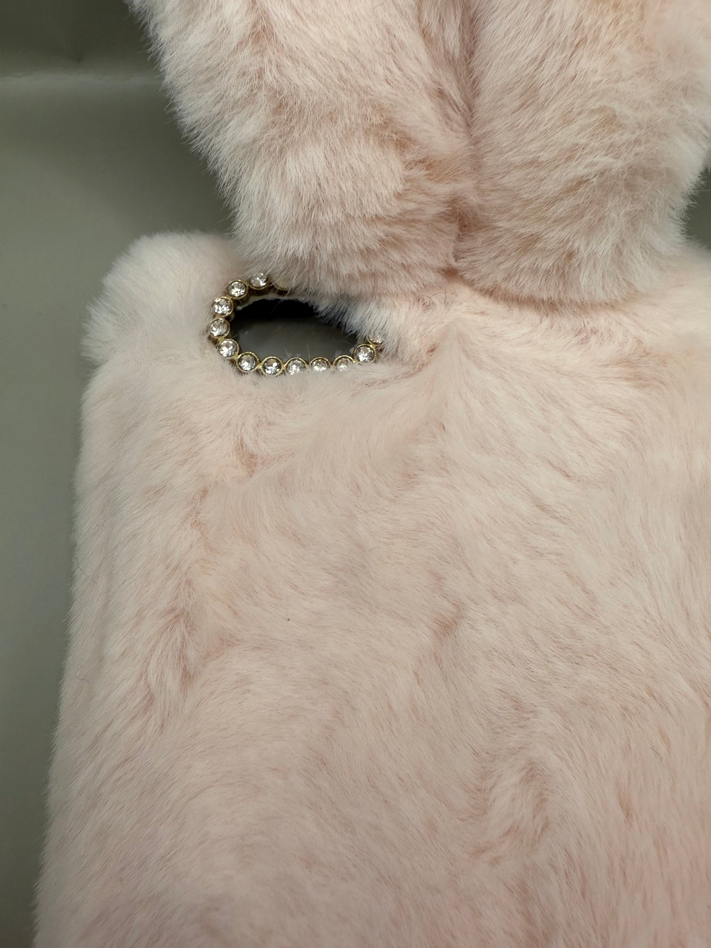 LCHDA iPhone 6S Plus Rabbit Fur Case Bunny Ear Phone Case - Pink