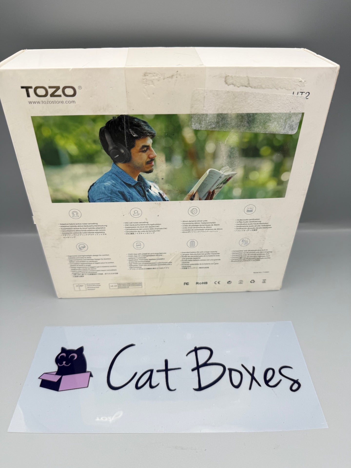 TOZO HT2 Hybrid Active Noise Cancelling Wireless Headphones - Black