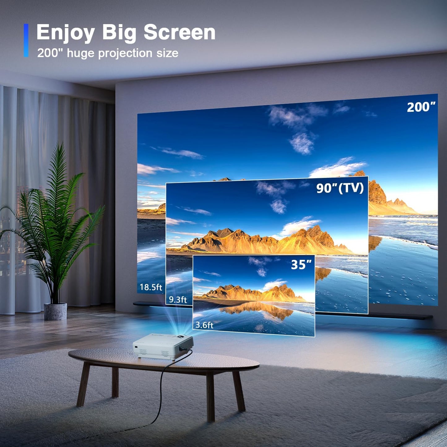 XuanPad Mini Projector, 2025 Upgraded 14000L Portable Video Home Projector