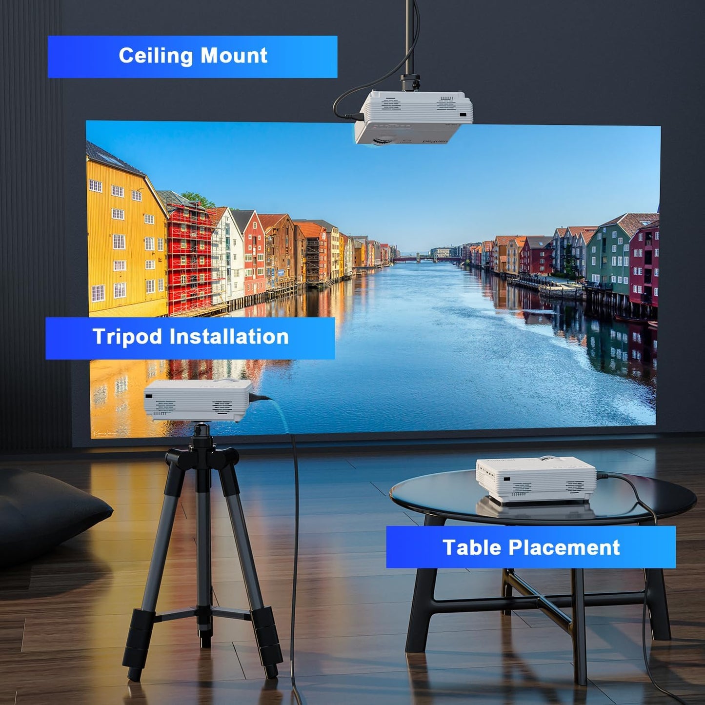 XuanPad Mini Projector, 2025 Upgraded 14000L Portable Video Home Projector