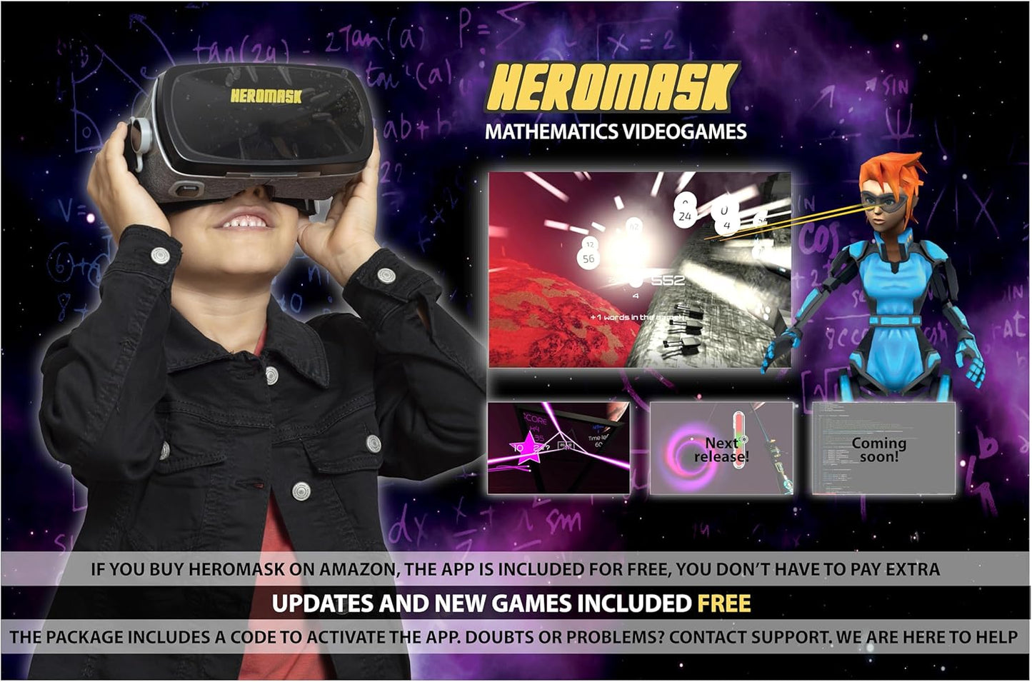 Heromask VR Headset + Maths educational games **Please read description**