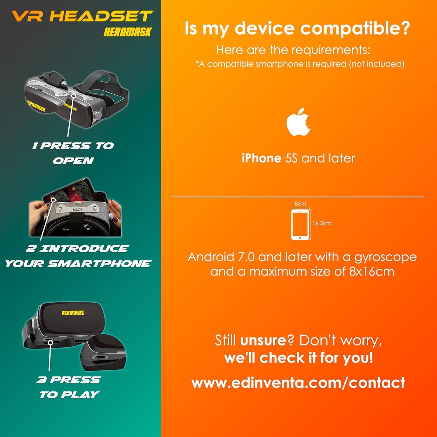 Heromask VR Headset + Maths educational games **Please read description**