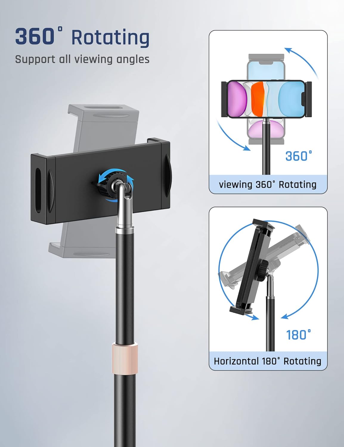 Jumkeet Tablet Stand Holder, Adjustable Height Tablet & Phone Stand for Desk