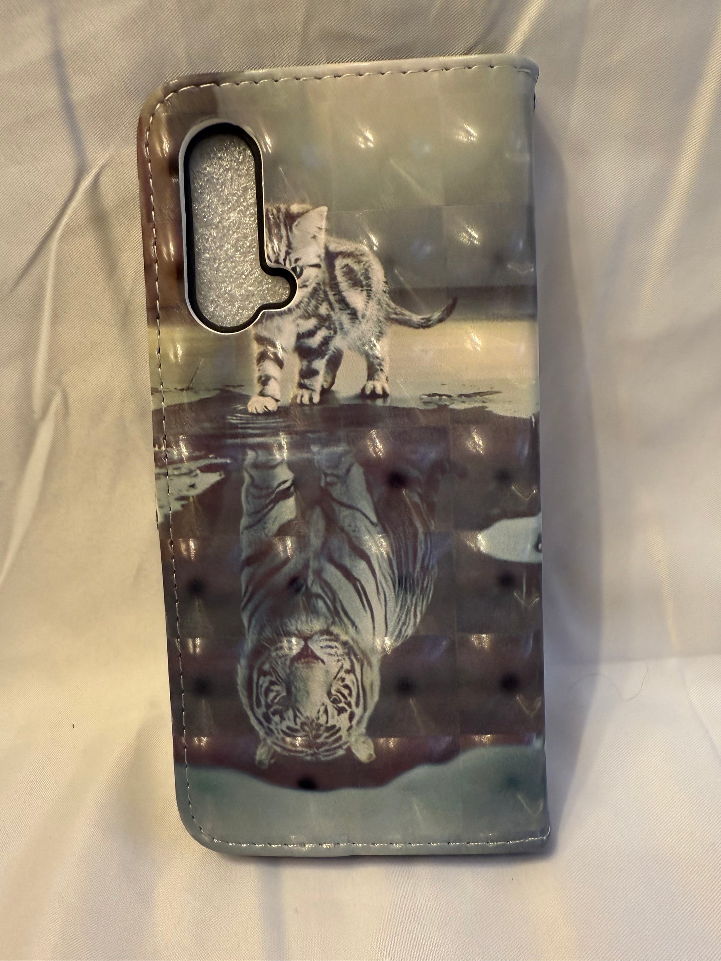 GLANDOTU Case for OnePlus Nord CE 5G, Flip Wallet, Cat & tiger