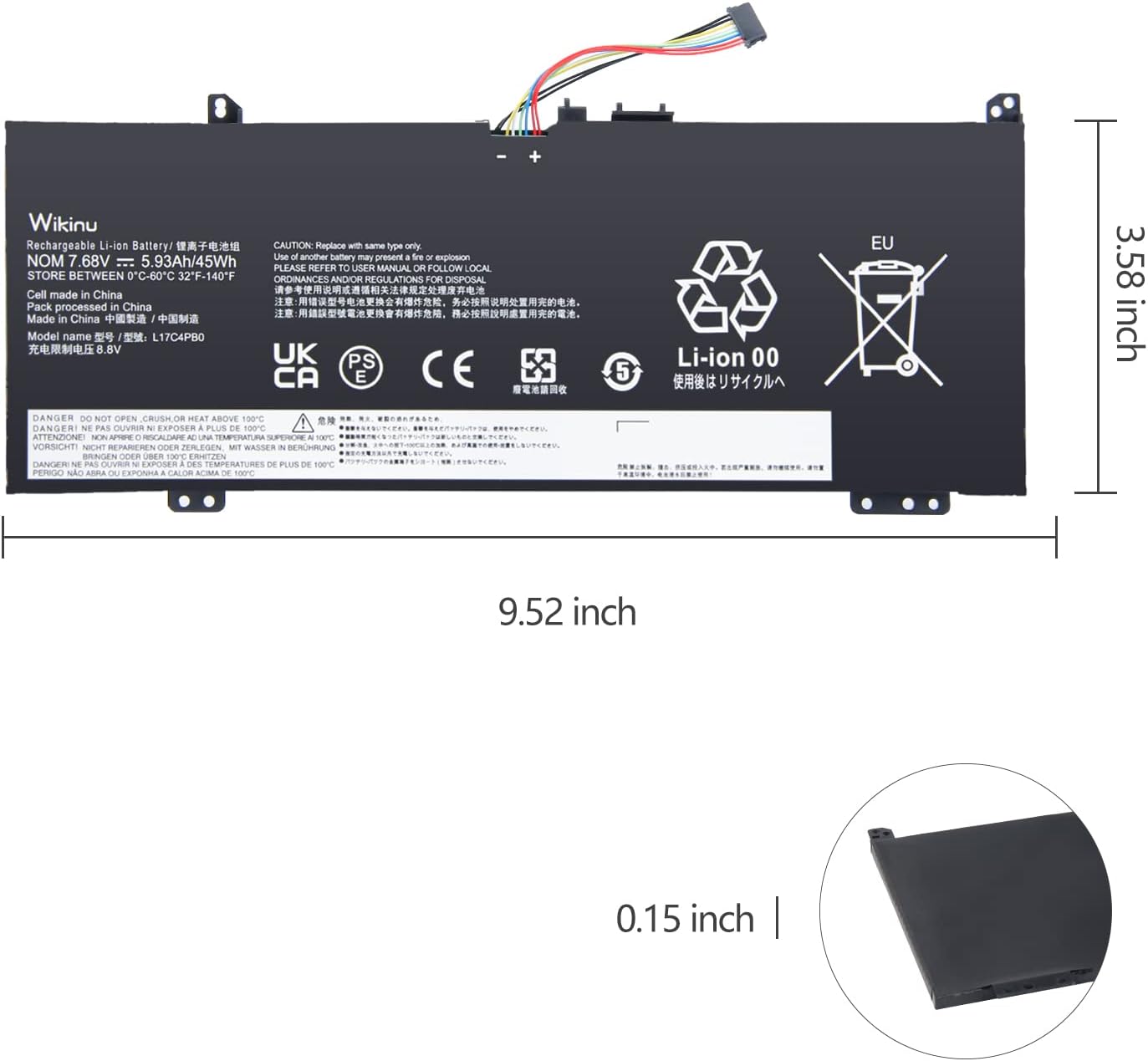 Wikinu L17C4PB0 Laptop Battery for Lenovo Flex
