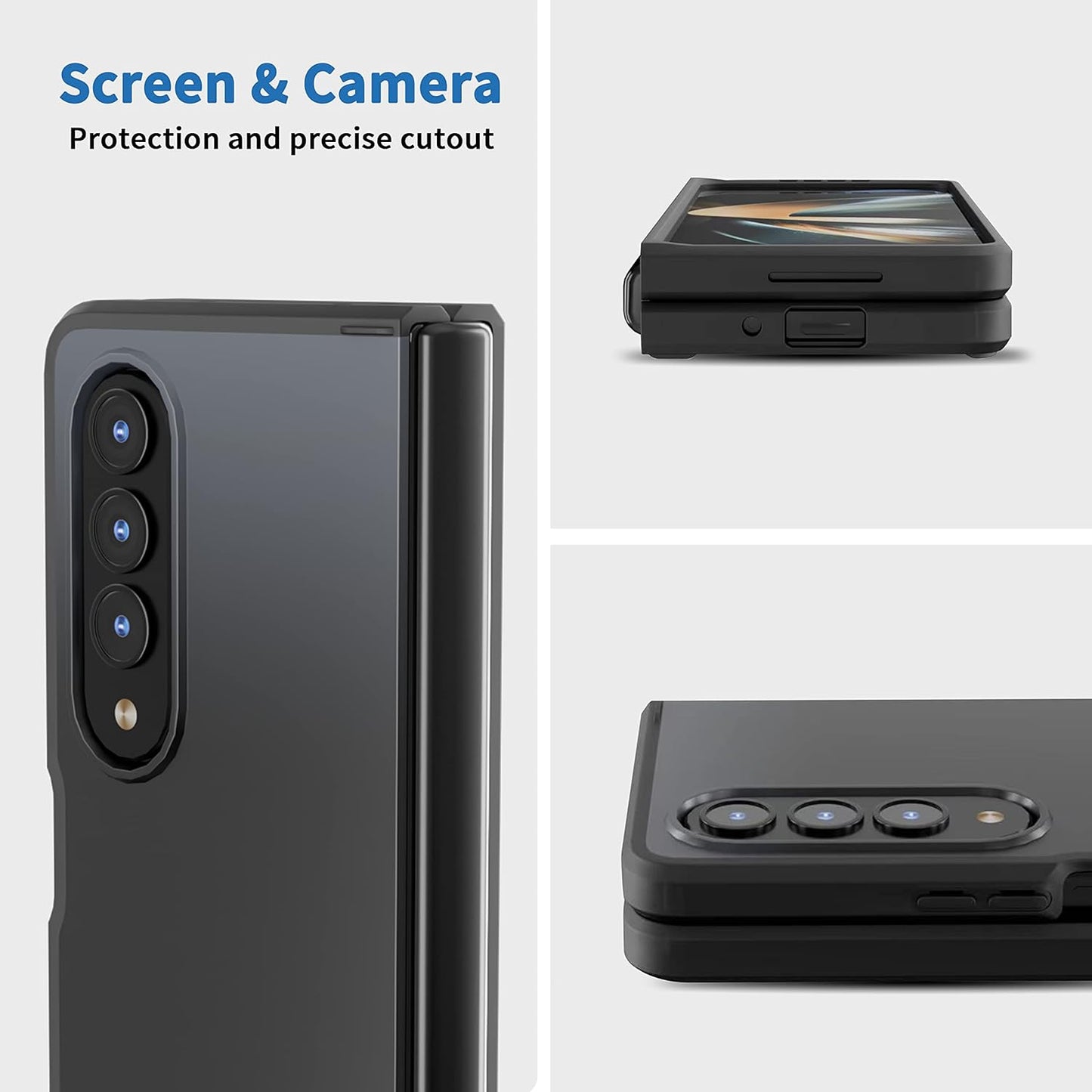 Oretech Compatible with Samsung Galaxy Z Fold 4 Case, Black