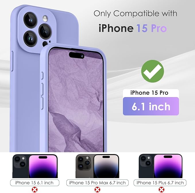CALOOP Slim-Fit Case for iPhone 15 Pro (Light Purple)