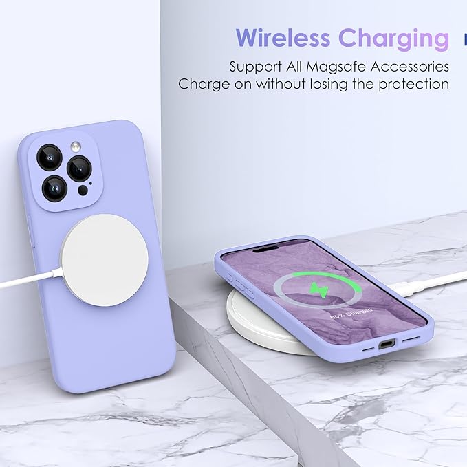 CALOOP Slim-Fit Case for iPhone 15 Pro (Light Purple)