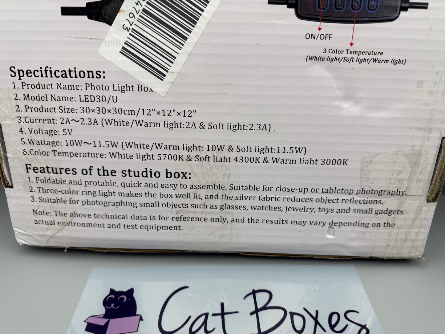 Light Box Photography - 30cm (12"x12") Portable Shooting Tent