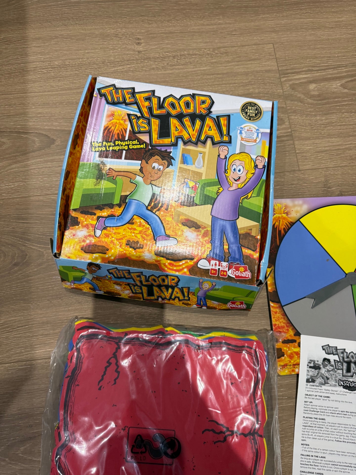 The Floor Is Lava Game 25 Foam Tiles and Spinner Replacement Parts - Incomplete