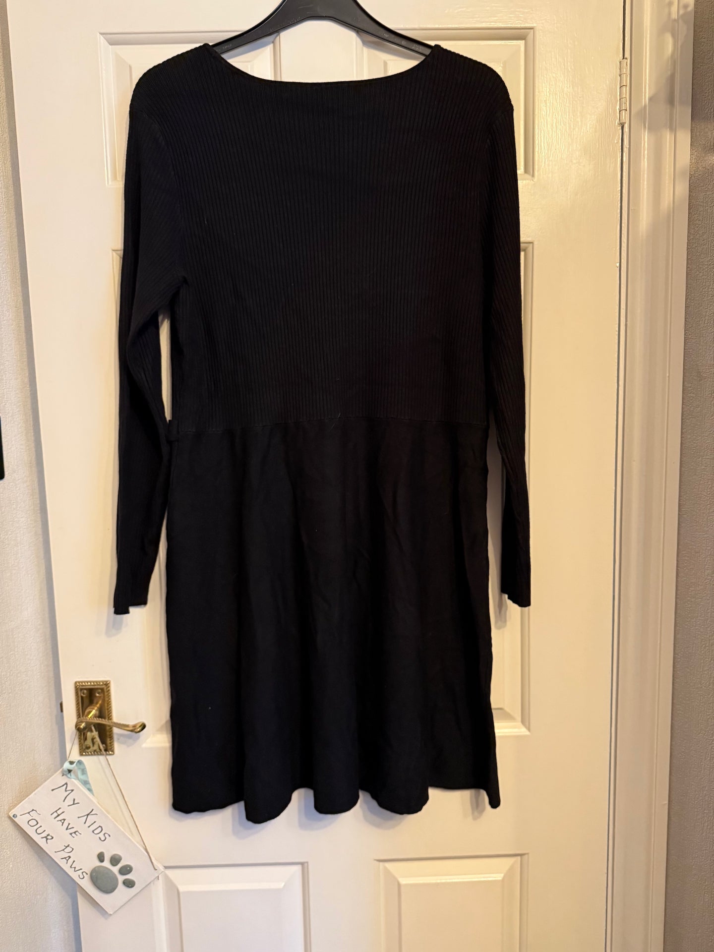 Pour Moi Knitted Dress - Black - Size 18