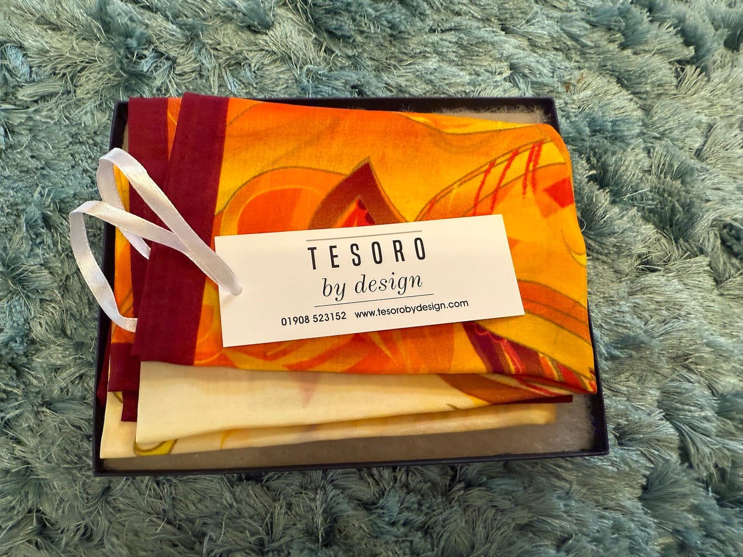 Tesoro by Design Golden Phoenix Silk Scarf