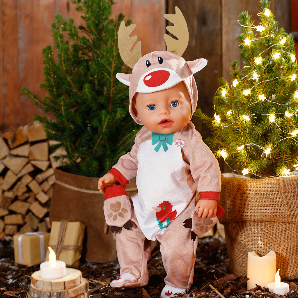 Baby Born Christmas Reindeer Jumpsuit Outfit 43cm