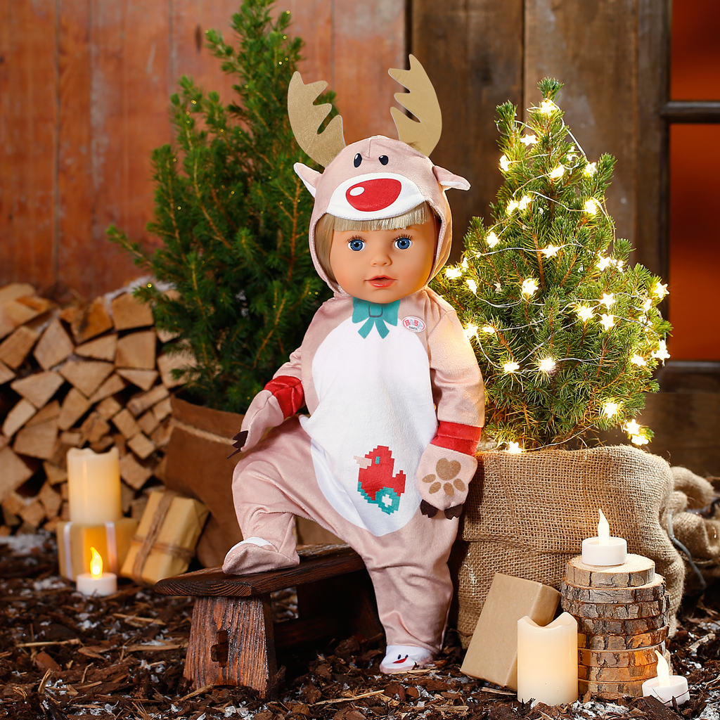 Baby Born Christmas Reindeer Jumpsuit Outfit 43cm