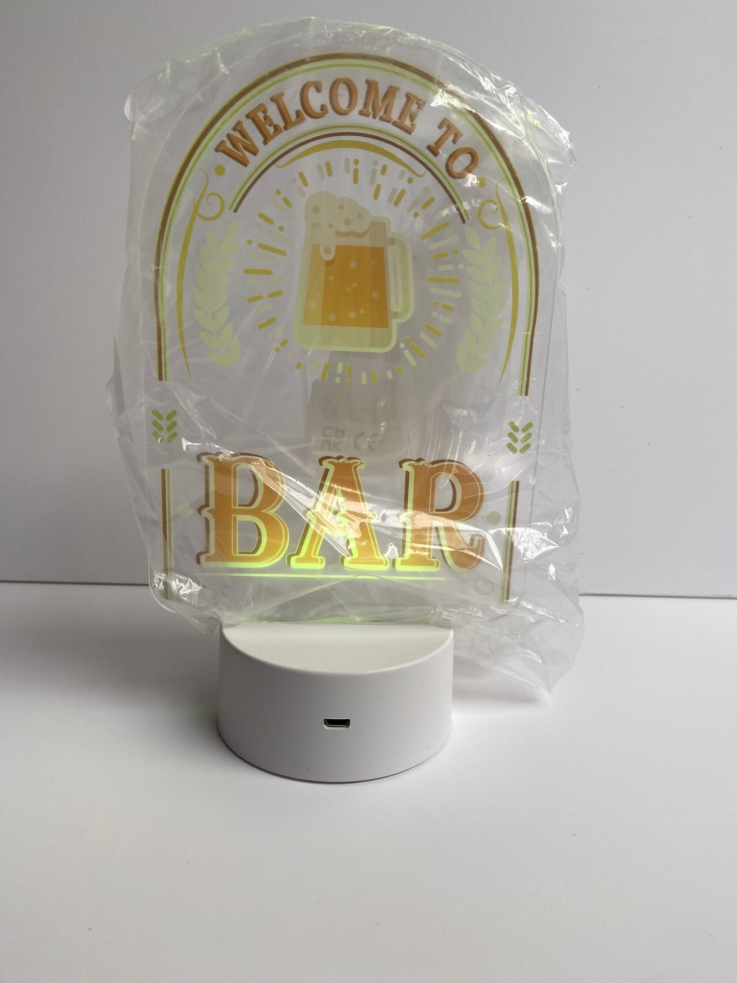 Printed LED Light - 'Welcome to Bar' Sign