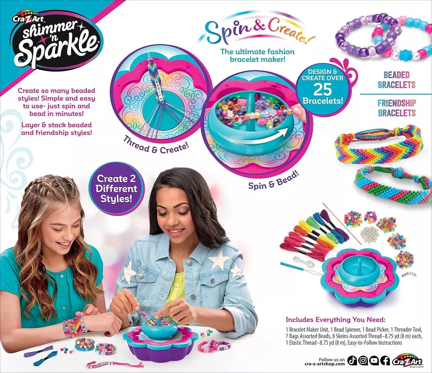 Shimmer N Sparkle 2 in 1 Spin Make Your own Beaded and Friendship Bracelets