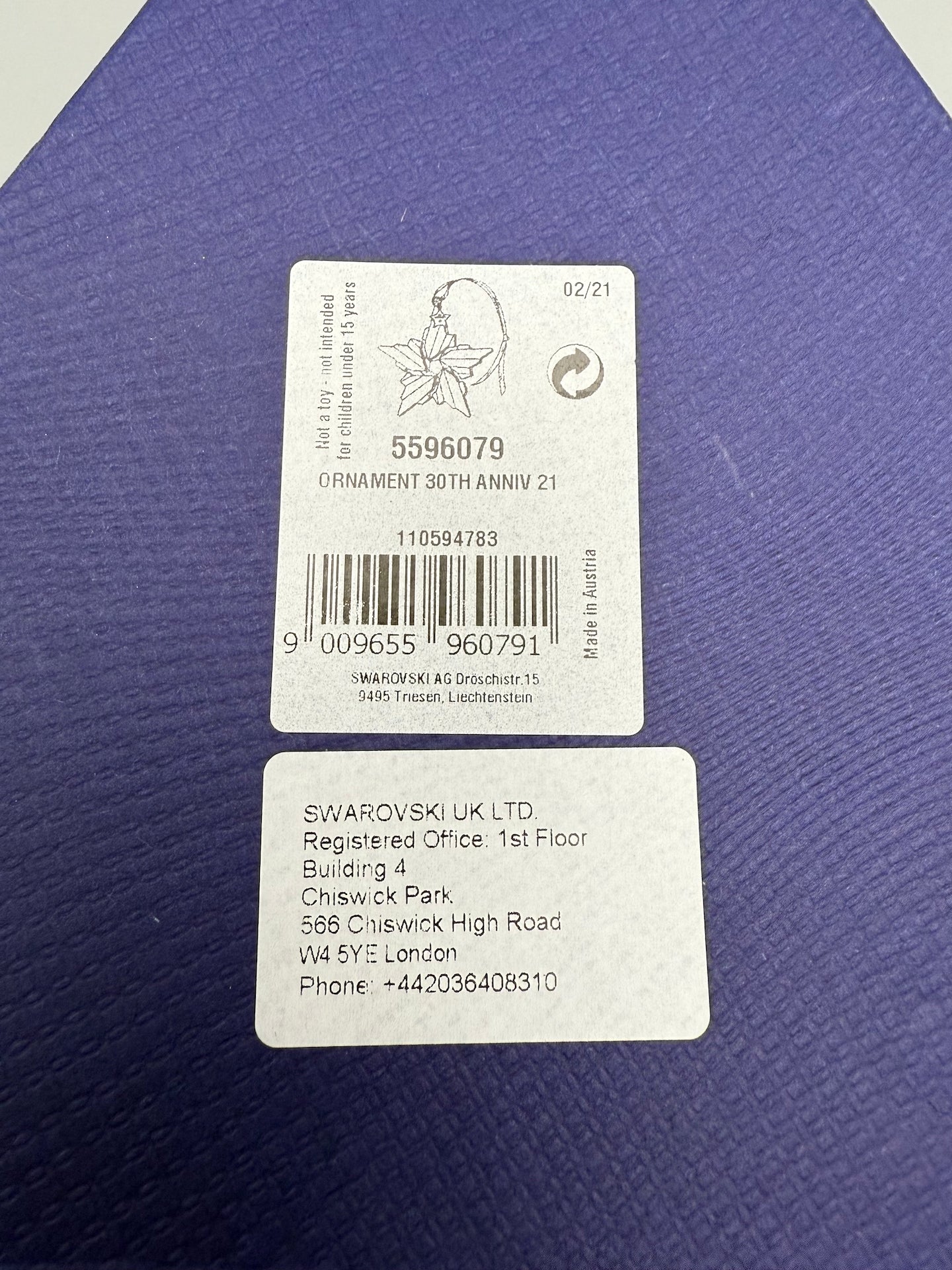 Swarovski Poinsettia 2021 Anniversary Ornament 30 Years 5596079