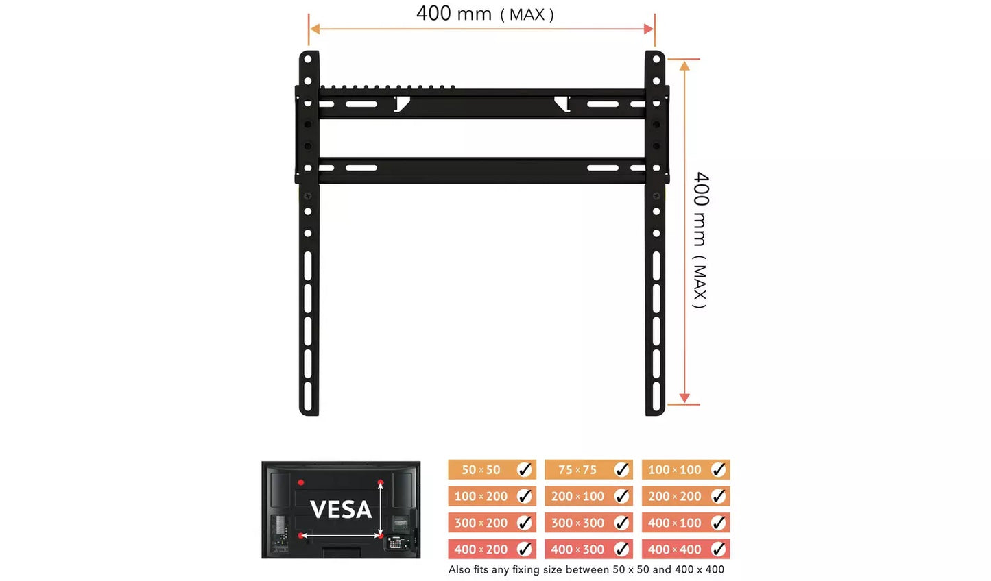 AVF Superior Flat to Wall 32-65 Inch TV Wall Bracket