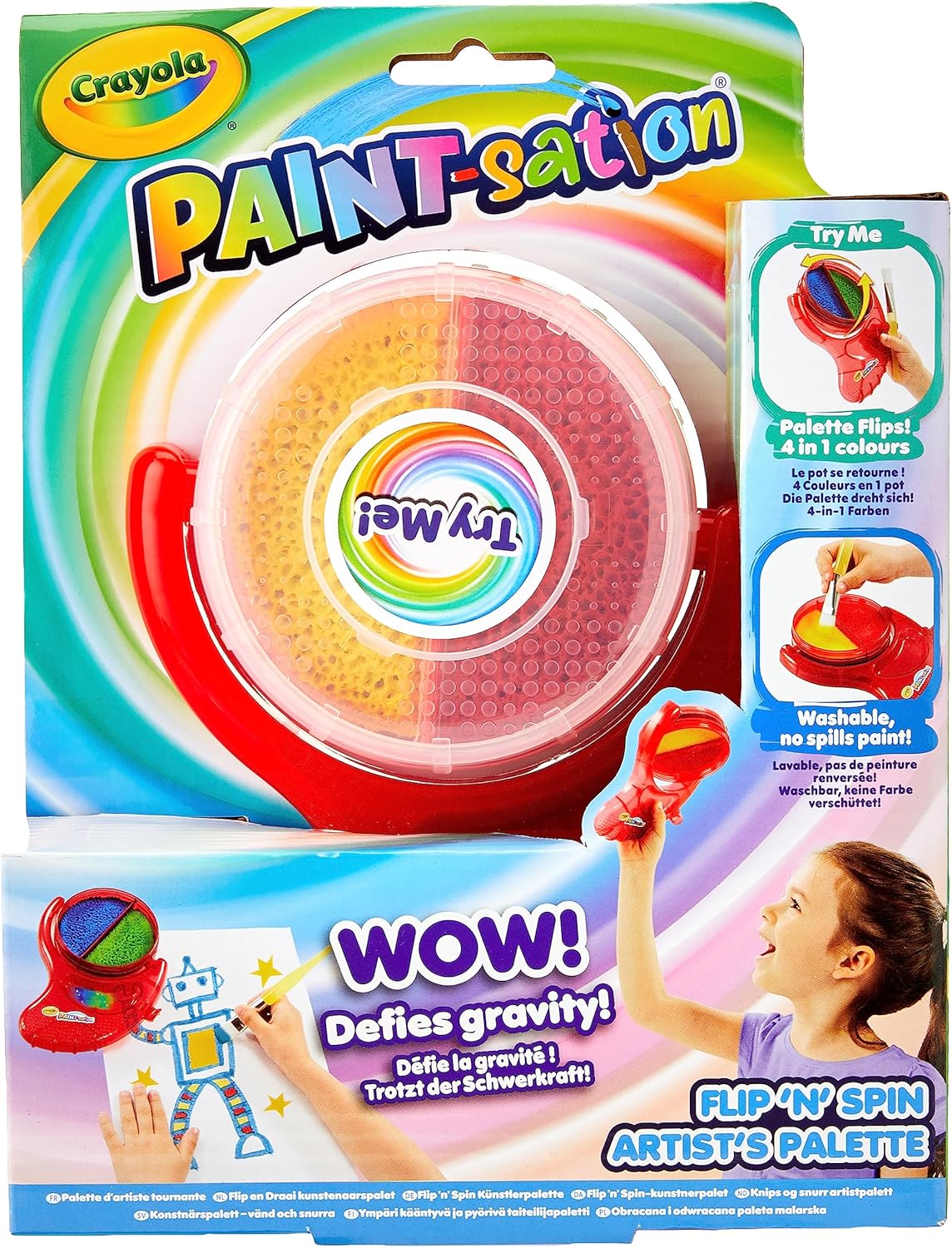 CRAYOLA Kids Paint-sation Flip 'n' Spin Artist's Palette No-Spill Painting Kit