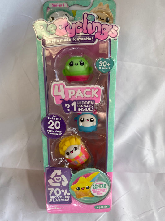 Recyclings 4 Pack Made From 70% Recycled Plastic Cute Eco Figures For Ages 5+