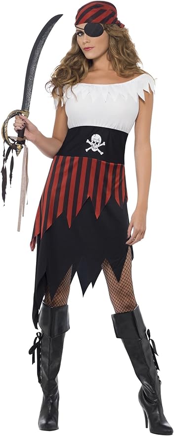 Pirate Wench Costume Black S - UK Size 08-10