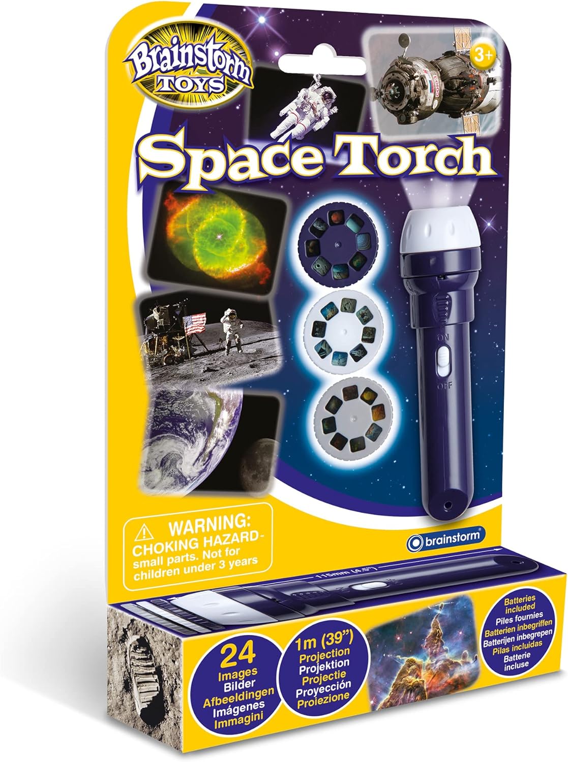 Brainstorm Toys E2008 Space Torch & Projector, Blue, 11cmx3cm