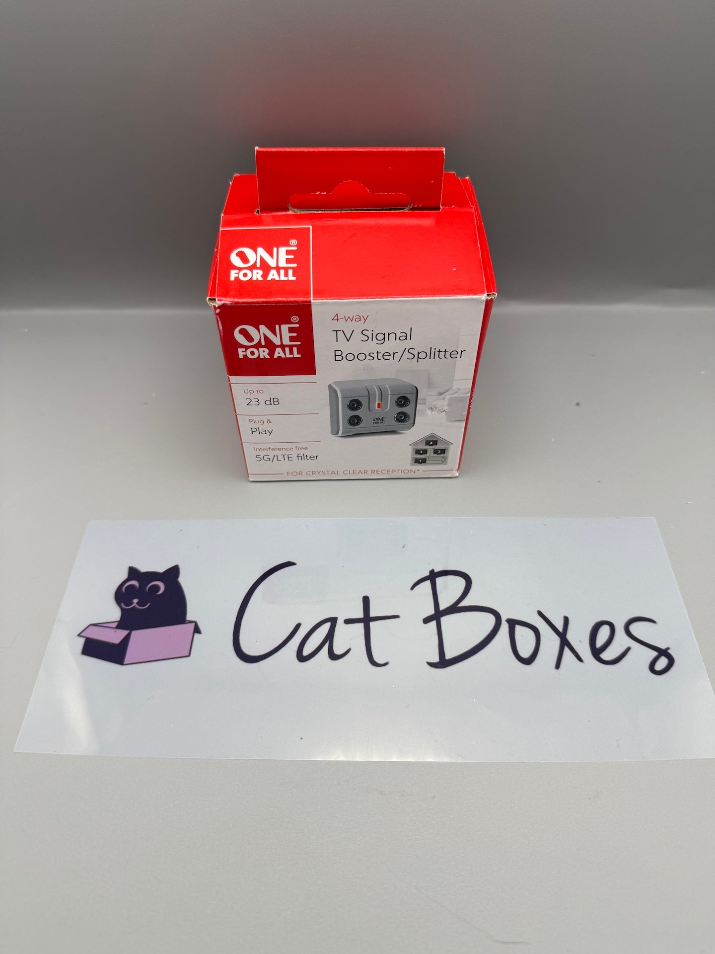 One For All Signal Booster/Splitter for TV - 4 Outputs (14x amplified) - white