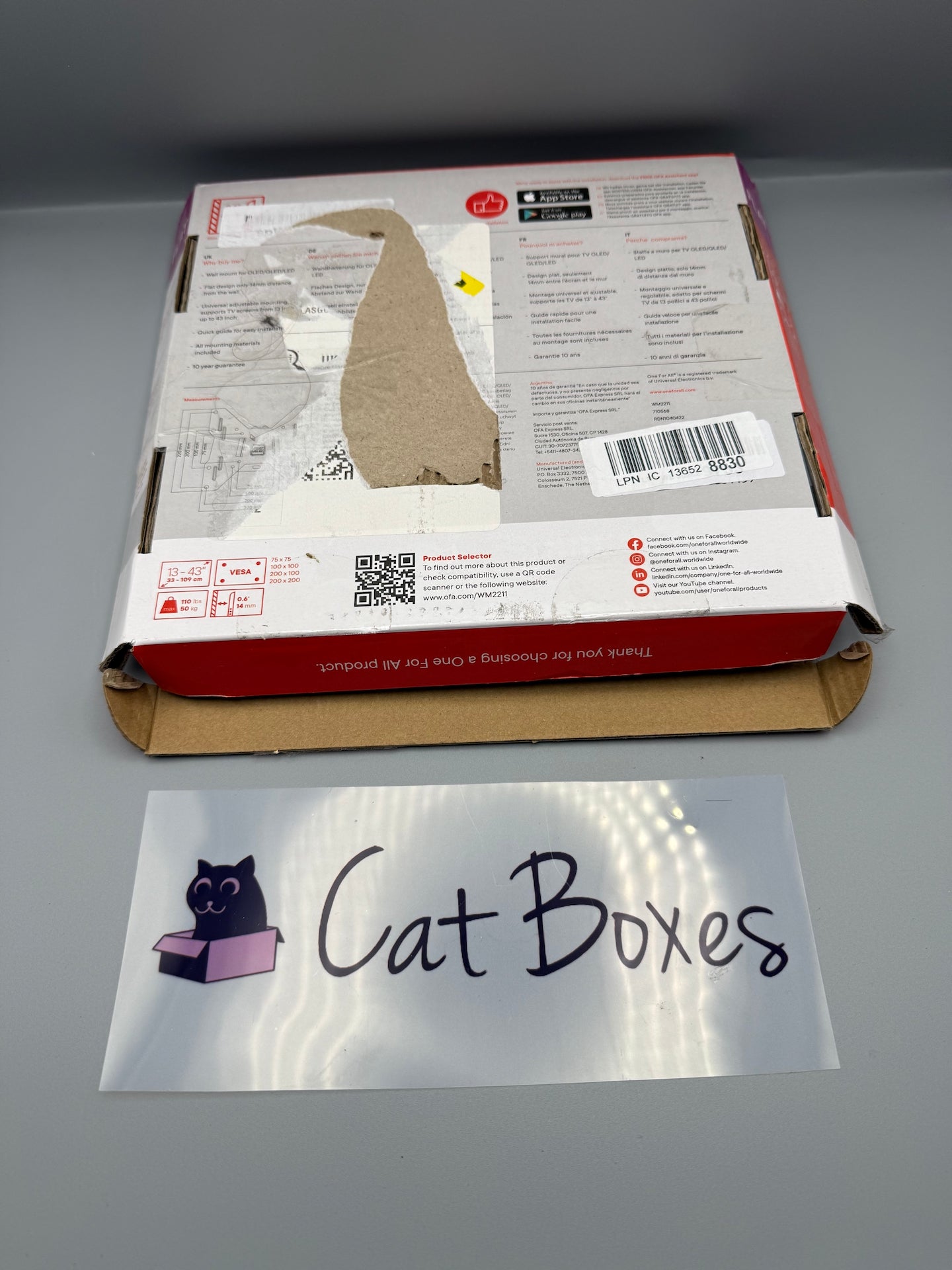 One For All TV Bracket - Fixed Wall Mount - Screen size 13-43 Inch