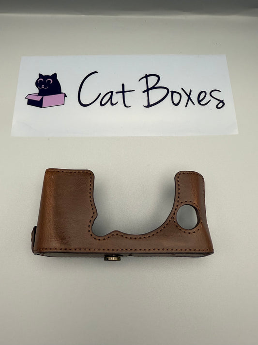 MegaGear MG958 Ever Ready Leather Camera Half Case and Strap - Dark Brown