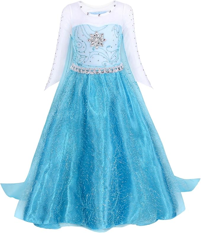 AmzBarley Toddler Snow Queen Elsa Princess Dress Kids - Size 100