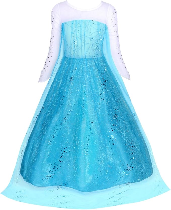 AmzBarley Toddler Snow Queen Elsa Princess Dress Kids - Size 100