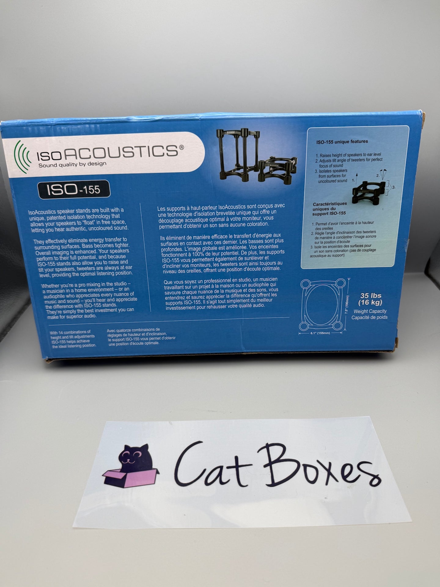 IsoAcoustics ISO-155 Single Speaker Isolation Stand – Low / Desktop ONLY