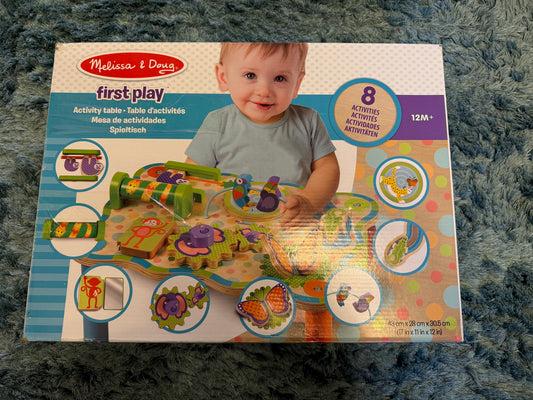 Melissa & Doug Jungle Activity Table Baby Play Wooden Toy **Open Box**