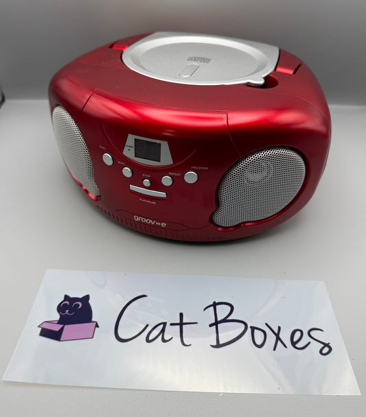 Groov-e Original Boombox - Portable CD Player with Bluetooth - Red