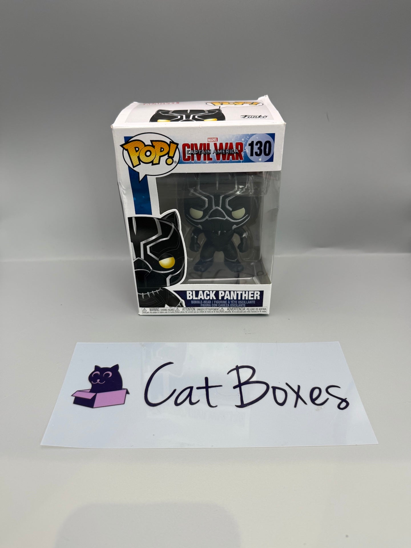 Funko Pop Marvel Black Panther 130 Captain America Civil War Tatty Box
