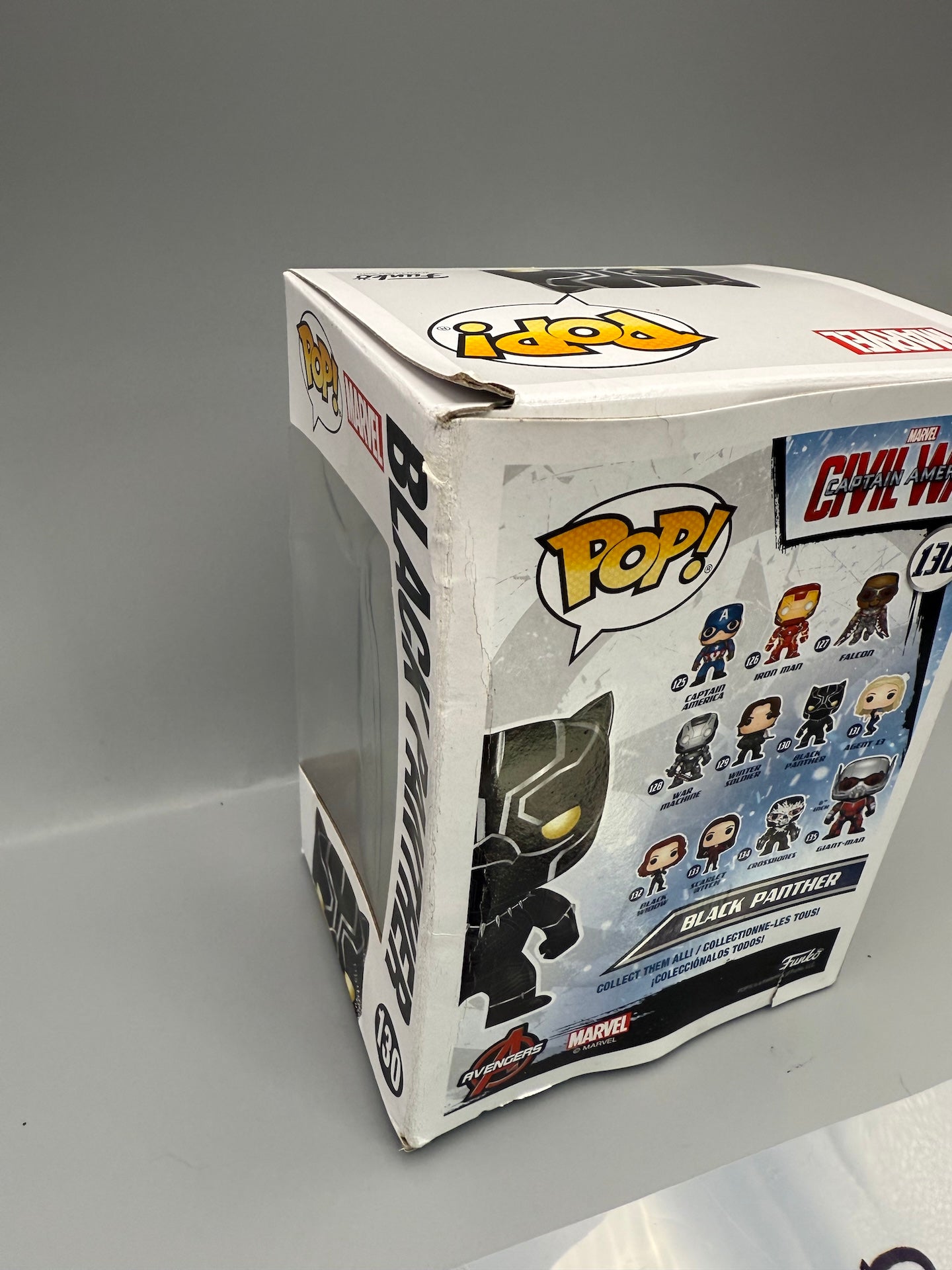 Funko Pop Marvel Black Panther 130 Captain America Civil War Tatty Box