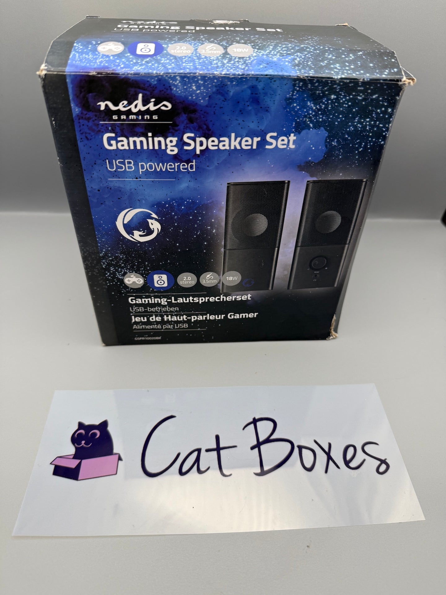 Nedis 18W 2.0 Gaming Speakers for PC & Laptop, USB & 3.5mm- Black