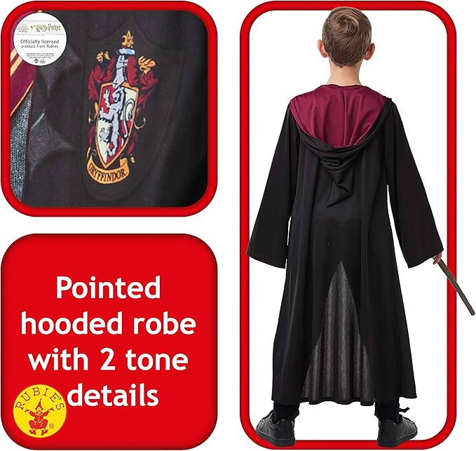 Rubie's Official Harry Potter Gryffindor Deluxe Robe Costume Age 11-12