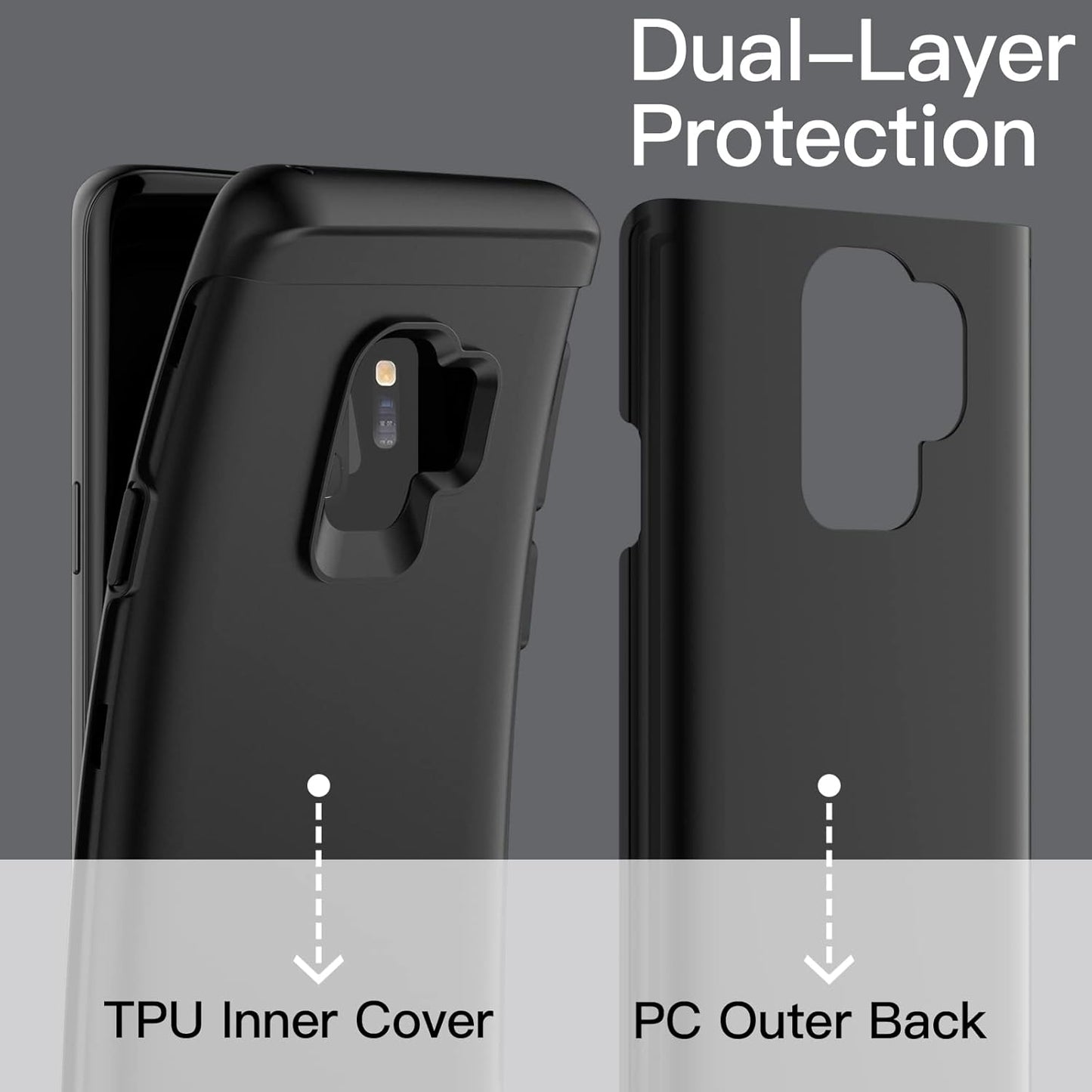 JETech Heavy Shockproof Case for Samsung Galaxy S9, (Black)