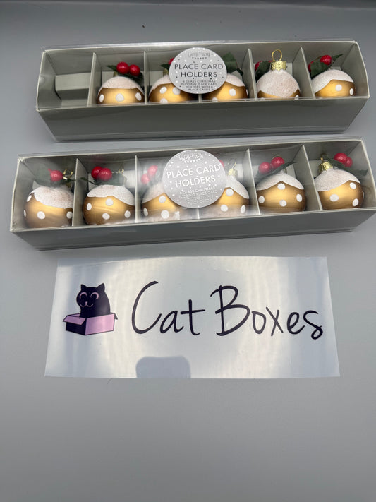 Ginger Ray Pudding Christmas Bauble Name Place Card Holders x 11