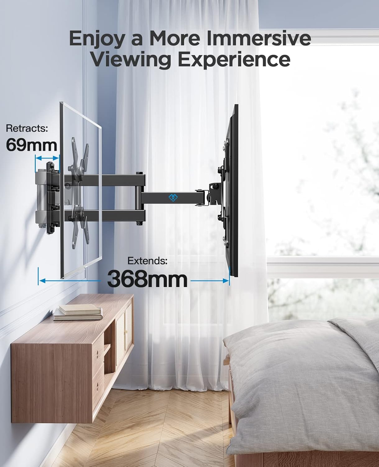 PERLESMITH TV Wall Bracket for Most 13-42 Inch TVs, 20kg Weight Capacity