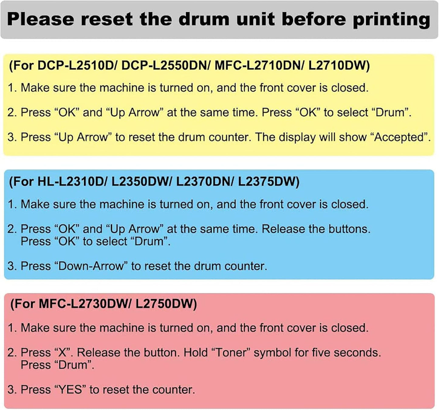 Baisine Drum Unit DR2400 DR-2400 Compatible with Brother