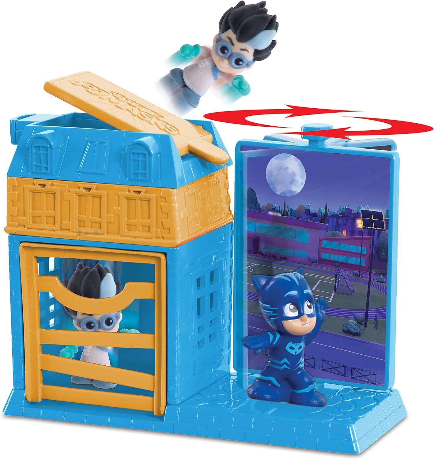 PJ MASKS Night Time Micros Trap & Escape Playset-Catboy & Romeo