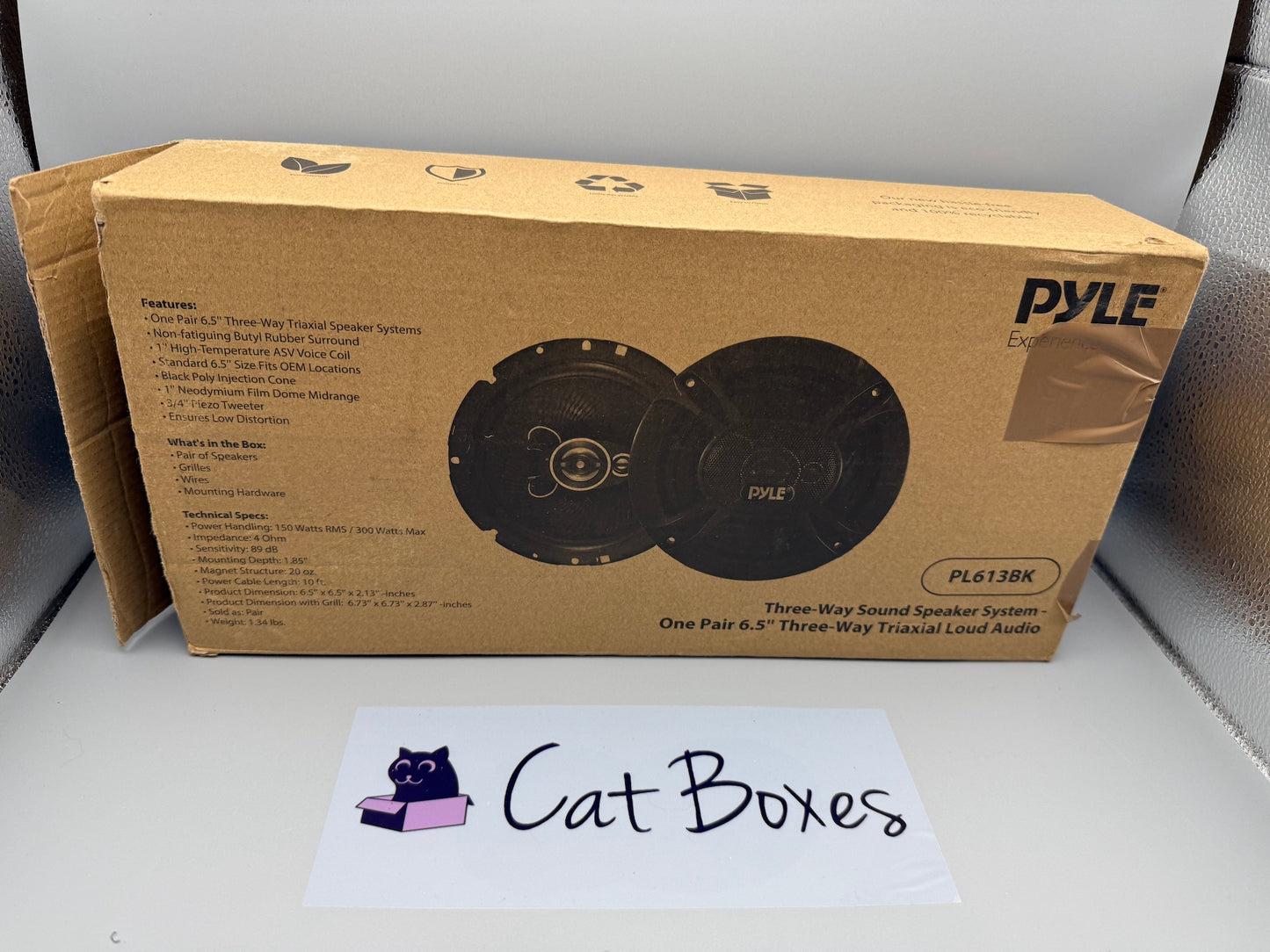 Pyle Car Stereo Speakers 300W 3-Way, Black (Pair)