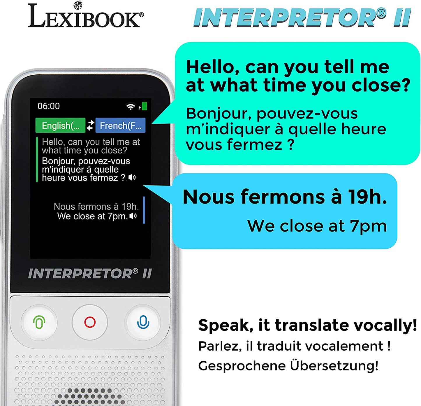 LEXIBOOK NTL3000 Interpretor 3-Instant Voice 137 Languages