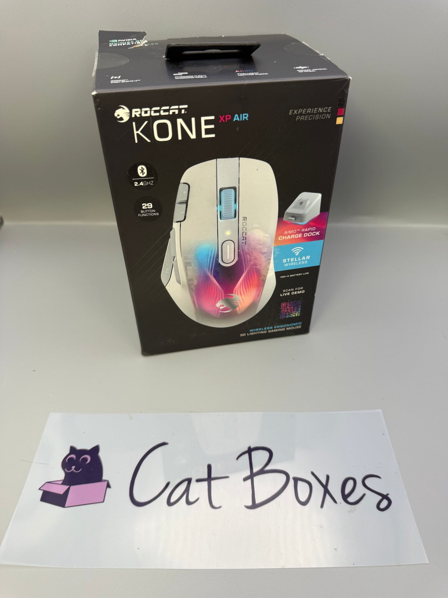 Roccat Kone XP Air Wireless Gaming Mouse White RGB Charging Dock 19K DPI