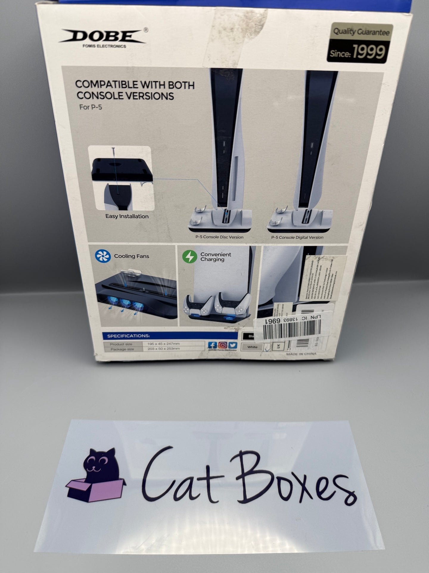 Mcbazel Vertical PS5 Console Cooling Charger Station - White (Not Slim/Pro/Disc)